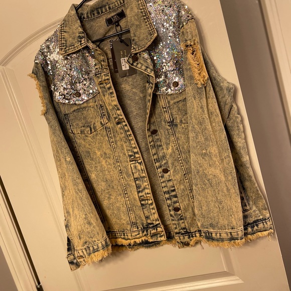 Medium Sequin Denim Jacket - Picture 3 of 4